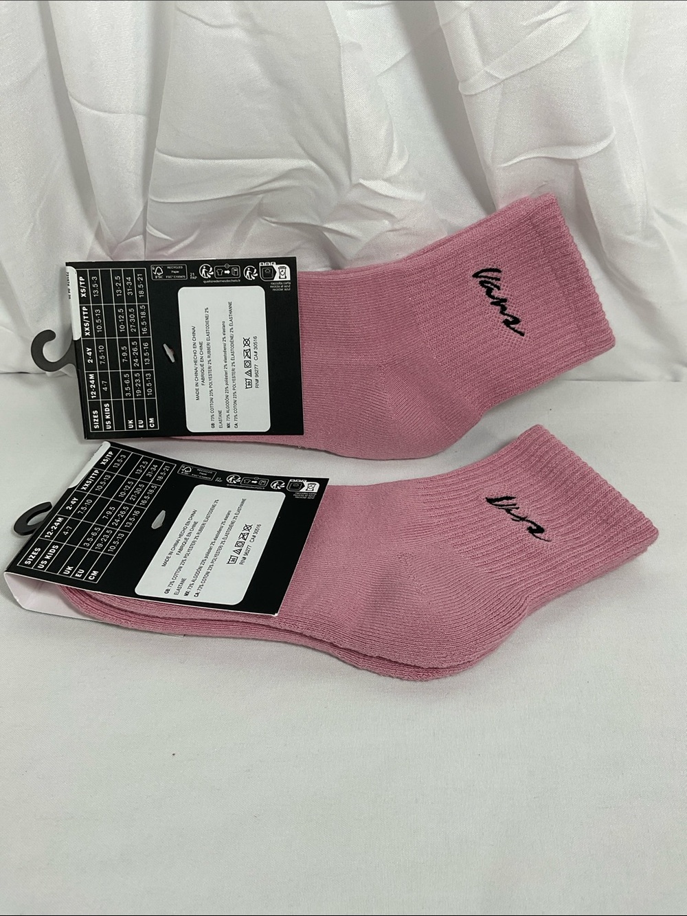 Vans Girls Half Crew Socks - Pink 2 pairs size XS 13.5-3 - Picture 5 of 6